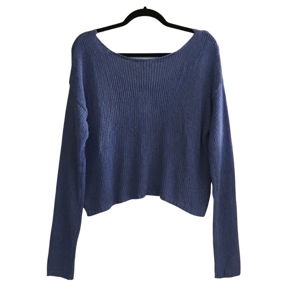 NWT Blue Knit Crop Sweater - Picture 2 of 3